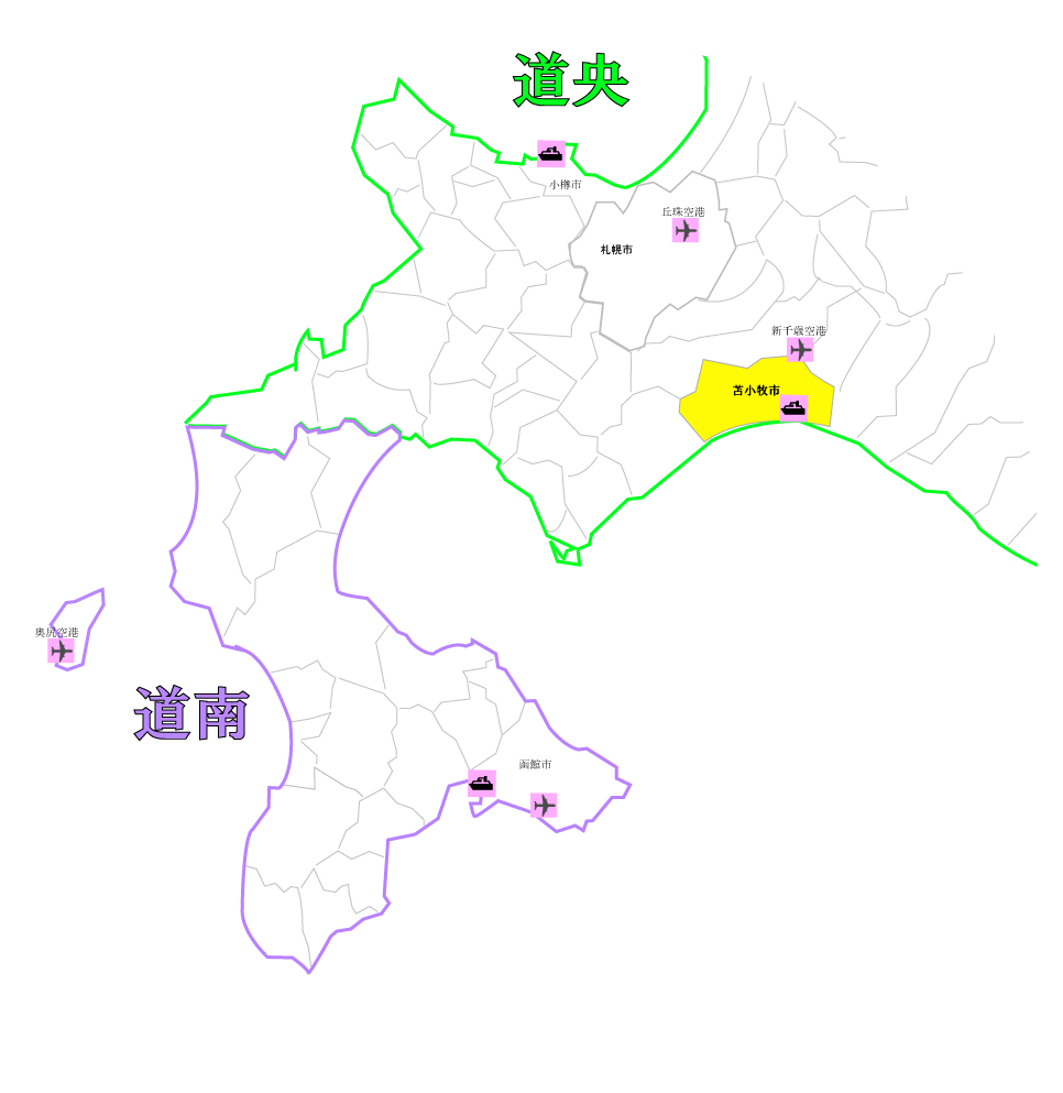 北海道地図　苫小牧市